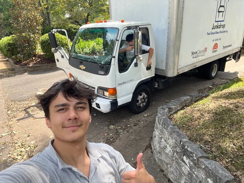 Junkdrop team member with the truck