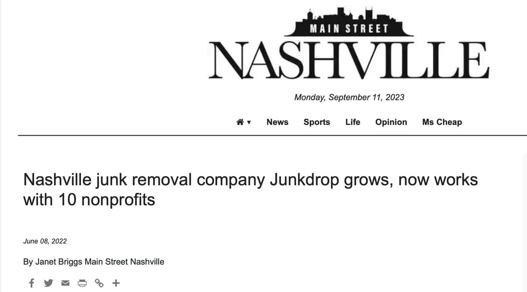 Main Street Nashville: Nashville junk removal company Junkdrop grows, now works with 10 nonprofits